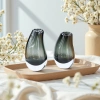 Simple, creative, high-end, natural color glass vase, transparent living room flower arrangement, tulip, lily, table decoration, flower vases, vase Specification image
